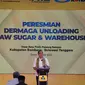 Menteri Perindustrian dan Perdagangan Muhammad Lutfi resmikan dermaga bongkar muat gula mentah (unloading Raw Sugar) dan warehouse PT Dua Samudera Perkasa di Desa Batuputih, Kabupaten Bombana, Sulawesi Tenggara.