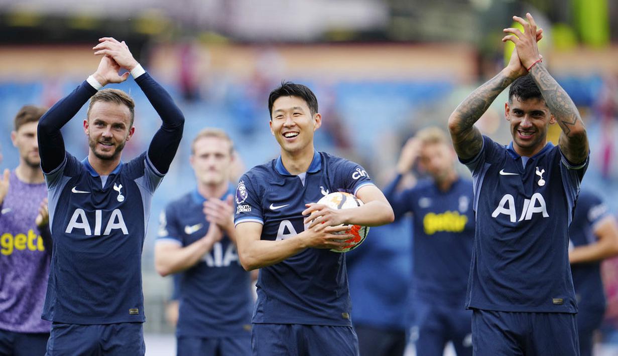 Tottenham Hotspur mendatangkan banyak pemain untuk meningkatkan kekuatan skuatnya pada musim panas ini. Mereka mendatangkan pemain-pemain seperti Brennan Johnson, James Maddison, Micky van de Ven hingga Guglielmo Vicario dengan total dana mencapai 248,6 juta euro. (AP Photo/Jon Super)