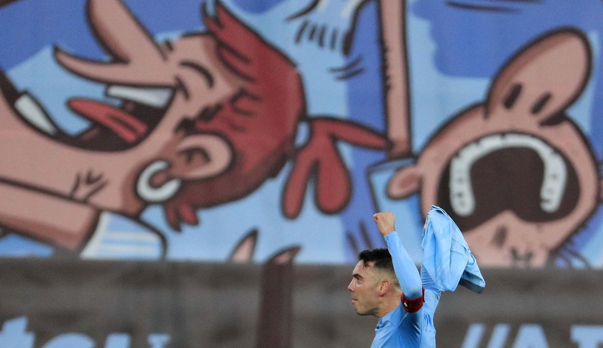 Barcelona boleh unggul terlebih dahulu 3-0 pada babak pertama, namun Celta Vigo lewat Iago Aspas bangkit dan mencetak dua dari tiga gol di babak kedua. (AP Photo/Lalo R. Villar)