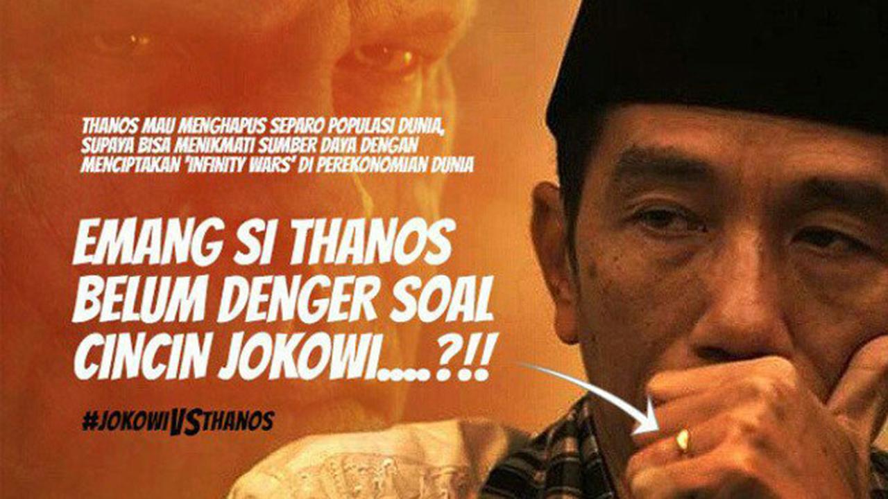 Pidato Jadi Sorotan 8 Meme Kocak Jokowi Vs Thanos Semakin Maju