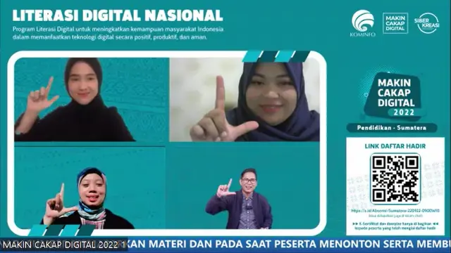 Nadya Putri Salsabila sebagai pembicara dalam webinar program literasi digital nasional sektor pendidikan wilayah Sumatra di Kota Medan, Sumatra Utara, baru-baru ini. (Foto: Dok. Koleksi Pribadi)