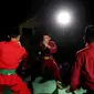 Empat remaja berlatih Silat Cingkrik dari Rawabelong yang pernah dipelajari Pitung. (Mochamad Khadafi/Liputan6.com)