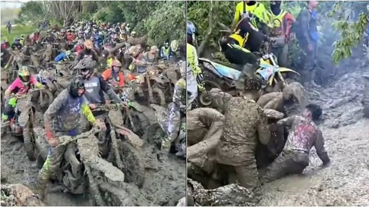 Puluhan Motor Terjebak di Lumpur, Balap Off Road di Toraja Ini Viral