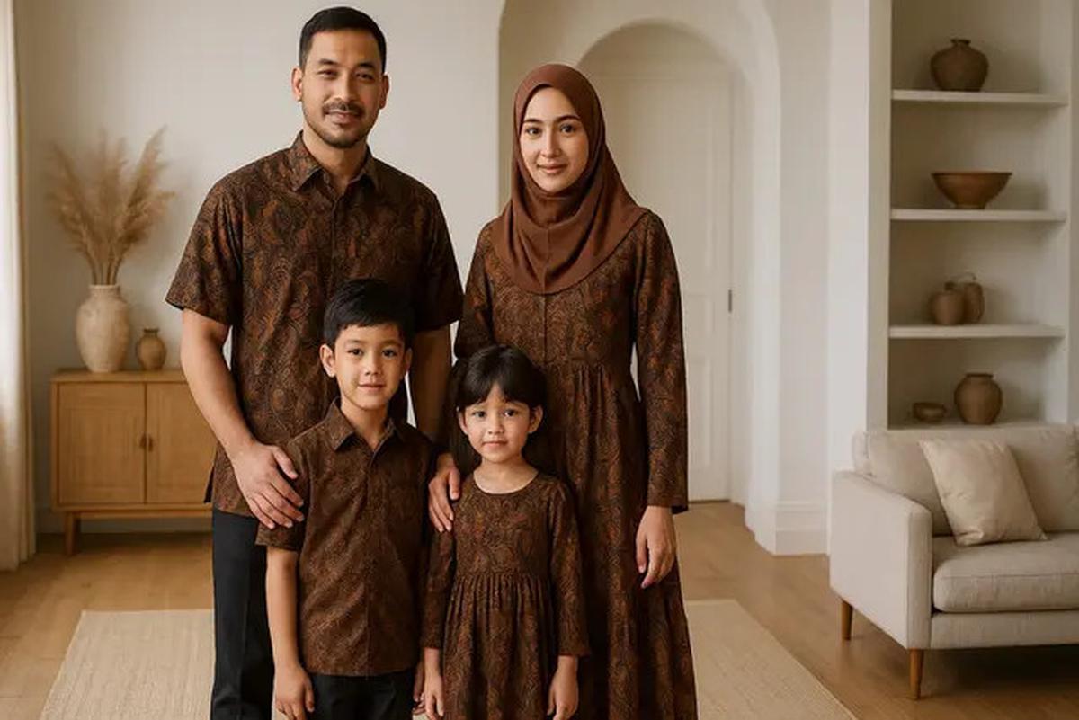 7 Ide Gamis Seragam Sekeluarga dengan 2 Anak, Kompak dan Elegan untuk Momen Spesial