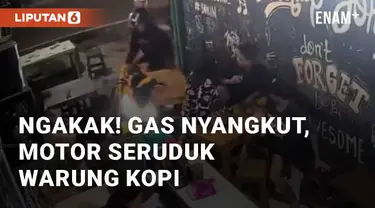 Kejadian apes menimpa pengunjung salah satu warung kopi di Cipayung, Jakarta Timur. Sebuah motor mengalami kecelakaan setelah gas yang digunakan nyangkut