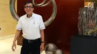 Menteri Hukum dan HAM Yasonna Laoly usai mengunjungi SCTV Tower, Jakarta, Rabu (23/5). (Liputan6.com/JohanTallo)