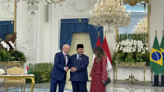 Prabowo Sambut Presiden Brasil Luiz Inácio Lula da Silva