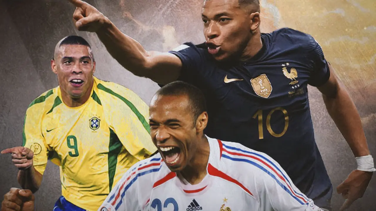 Ilustrasi - Ronaldo, Thierry Henry, Kylian Mbappe