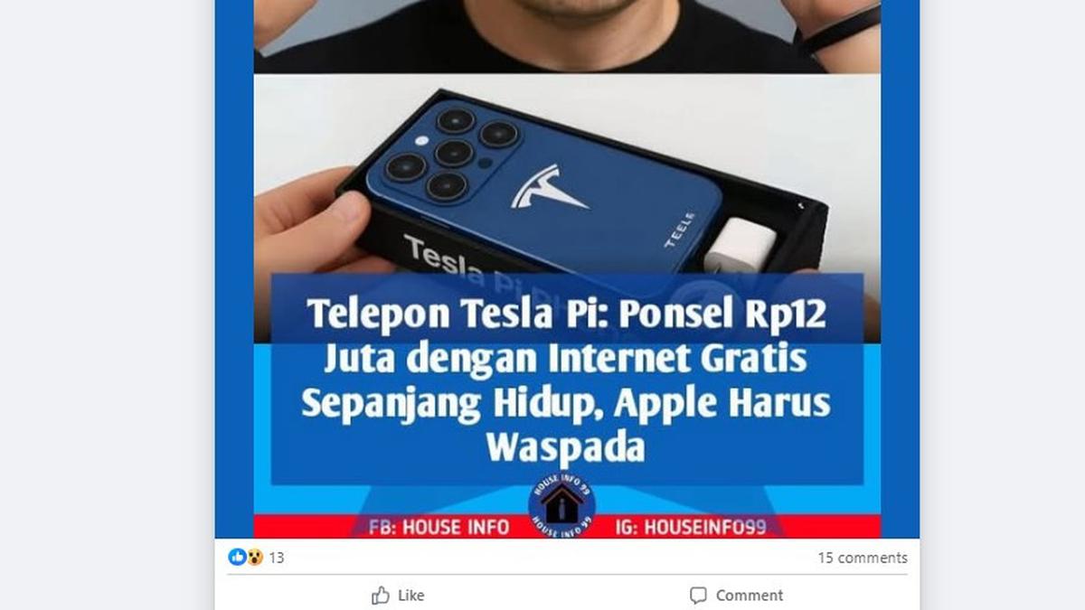 Hoaks Ponsel Tesla Pi Phone yang Disebut Pesaing Berat iPhone Beredar di Facebook