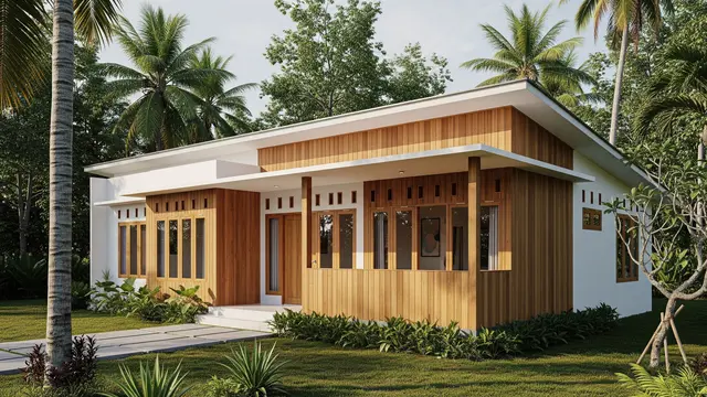 Rumah 1 Lantai dengan Sentuhan Kayu