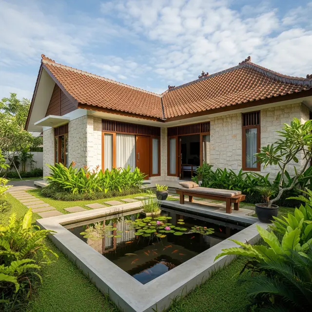 Inspirasi Kolam Ikan untuk Teman Menghabiskan Masa Pensiun di Rumah (AI)