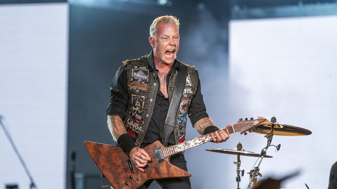 James Hetfield, vokalis Metallica di Lollapalooza Music Festival 2022. (Amy Harris/Invision/AP, File)
