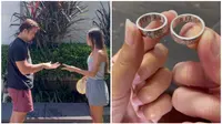 Stefan William bersama Ria sang kekasih, pamerkan cincin couple dengan ukiran nama mereka (Foto: Instagram stefannwilliam)