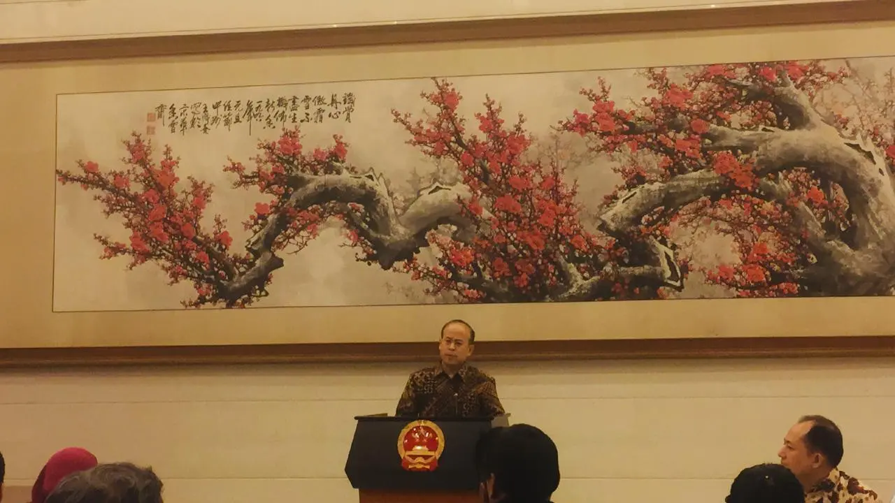 Duta Besar China untuk Indonesia dalam acara Buka Bersama Media dan Think Tank, 24 Mei 2019 (Liputan6.com/Siti Khotimah)