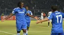 Romelu Lukaku saat masih bersama Chelsea ikut serta dalam rombongan The Blues pada laga melawan Indonesian All-Star di Stadion Gelora Bung Karno, Jakarta. Lukaku mencetak dua gol ke gawang Indonesia. (AFP/Bay Ismoyo)