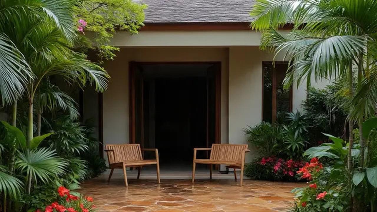 8 Desain Teras Batu Alam Kombinasi Kayu Ukuran 4x6 Konsep Tropis Terbaru 2025, Oase Alami di Rumah