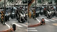Gambar-gambar yang viral di Filipina, menunjukkan wanita keluar dari got pada 26 Mei 2025. (IAMMRTHIRTY/INSTAGRAM)