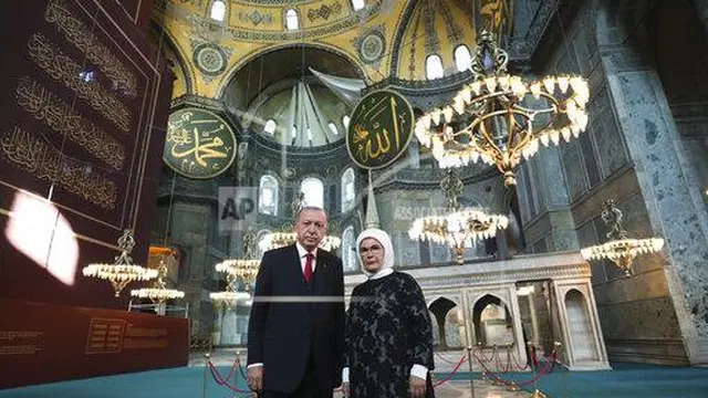TURKEY HAGIA SOPHIA (Turkish Presidency via AP, Pool)
