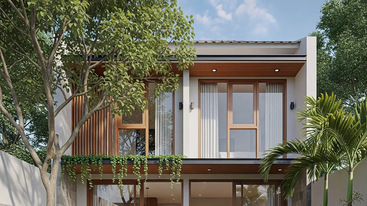 Rumah Mungil Estetik dengan Sentuhan Tropis Modern