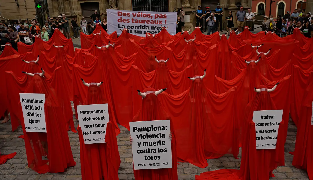 Festival San Fermin akan dimulai pada 6 Juli dan berlangsung selama sembilan hari. (AP Photo/Alvaro Barrientos)