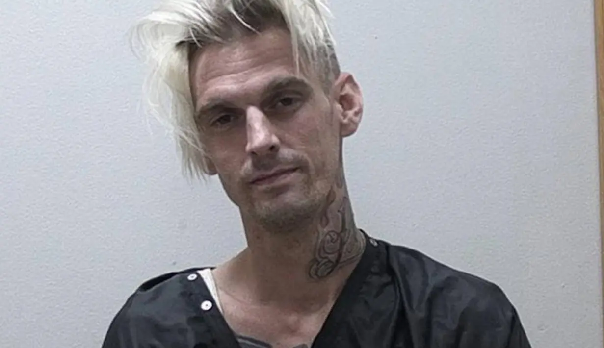 Aaron Carter ditahan karena dugaan mengemudi dalam pengaruh gana di Cornelia, Georgia pada 15 Juli 2017. (US/Magazine)