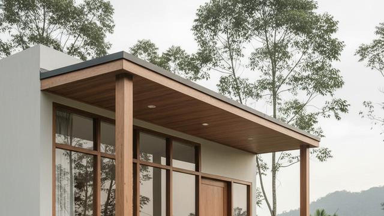 8 Model Rumah Kecil Tapi Luas dengan Tanaman Daun Lebar di Teras Depan, Asri