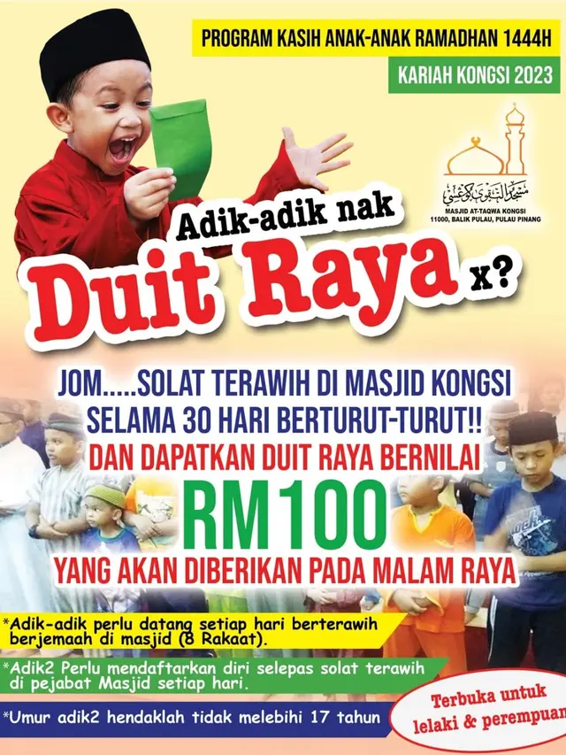Masjid Ini Adakan Sayembara Salat Tarawih 30 Hari, Pemenang Bakal Dapat Uang THR