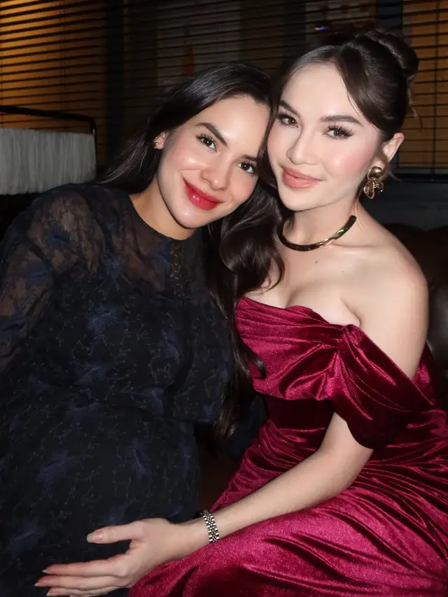 Steffi Zamora saat Hadir di Pesta Ulang Tahun Elina Joerg dengan makeup bumil fresh. [@steffizamoraaa]