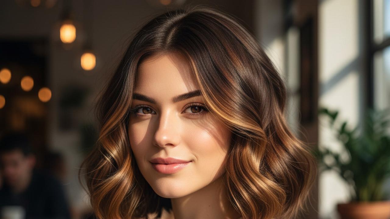 Rambut Coklat Caramel Ribbon Bob