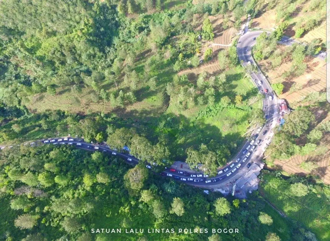 Polres Bogor mencatat sebanyak 31.356 kendaraan keluar-masuk dari Tol Ciawi terhitung dari pukul 06.00 -18.00 WIB. (istimewa)