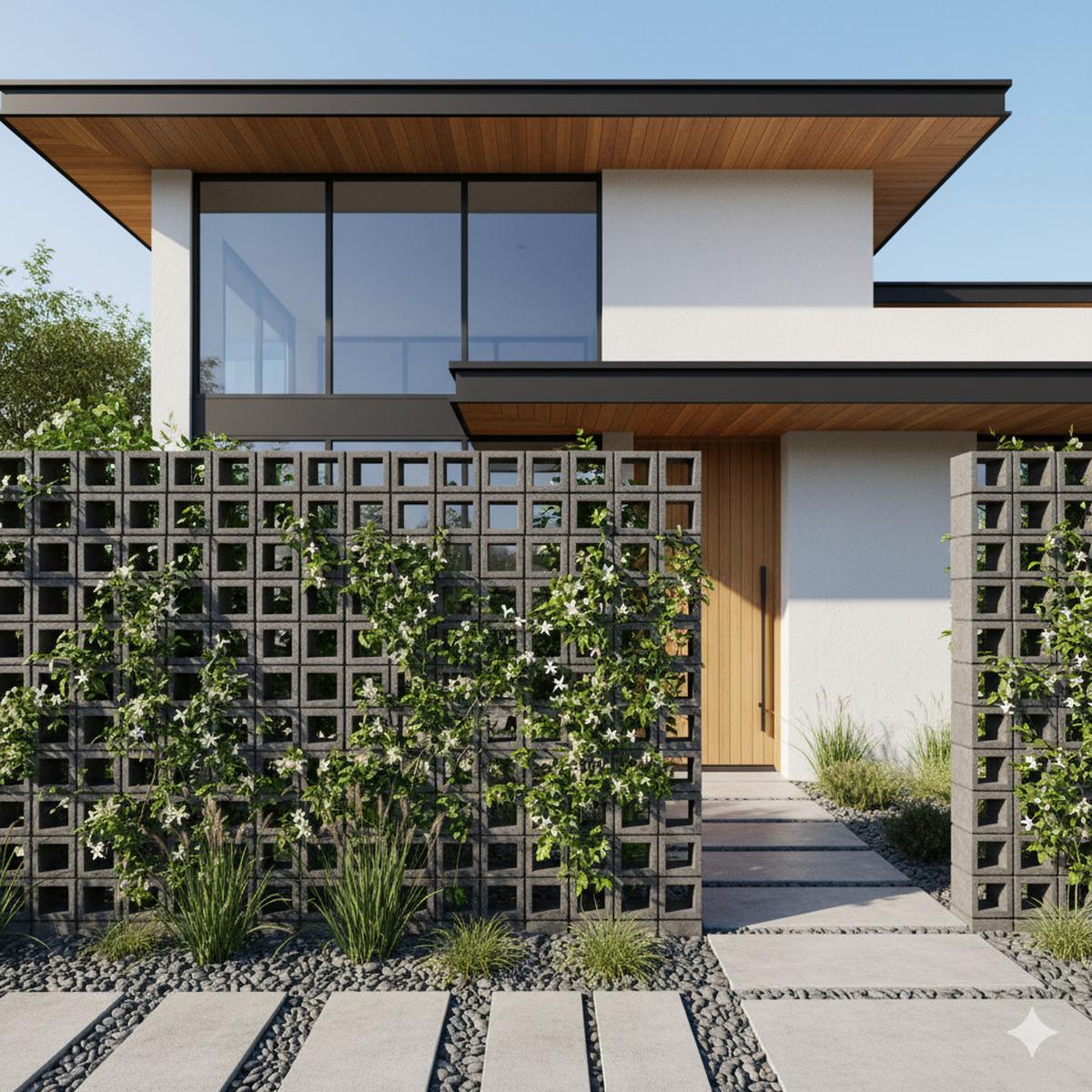 11 Model Rumah Minimalis dengan Pagar Roster yang Tren di 2025, Bikin Fasad Rumah Makin Estetik