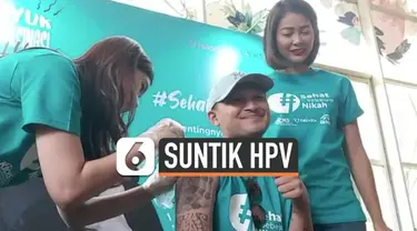 Pesepakbola Syamsir Alam melakukan vaksinasi HPV. Ini sebagai bentuk dukungan untuk tingkatkan kesadaran bagi pasangan yang akan menikah.