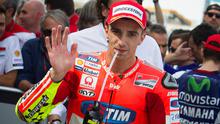 Pebalap asal Italia Andrea Iannone dari tim Ducati saat kualifikasi MotoGP di Sirkuit Aragon Motorland , Alcaniz.(AFP Photo/Jaime Reina)