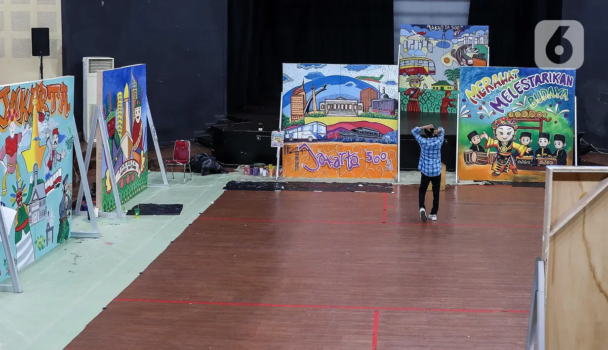 Mural merupakan sebuah cara atau pengecatan yang mengandung karya seni yang biasa di aplikasikan pada media dinding dan plafon atau pada permukaan yang bersifat permanen lainnya. (Liputan6.com/Herman Zakharia)