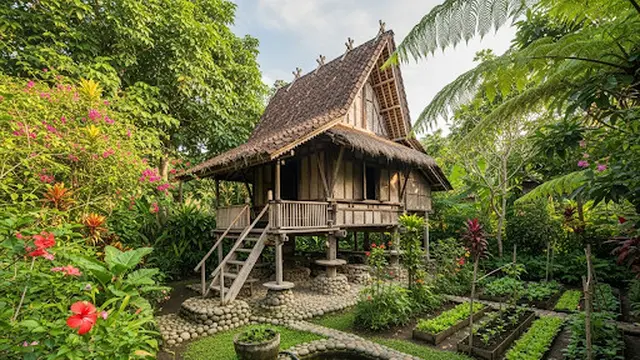Rumah Kebun Sederhana Bergaya Panggung