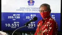 Juru Bicara Pemerintah Untuk Penanganan COVID-19, Achmad Yurianto pada konferensi pers update Corona di Graha BNPB, Jakarta, Jumat (1/5/2020). (Dok Badan Nasional Penanggulangan Bencana/BNPB)
