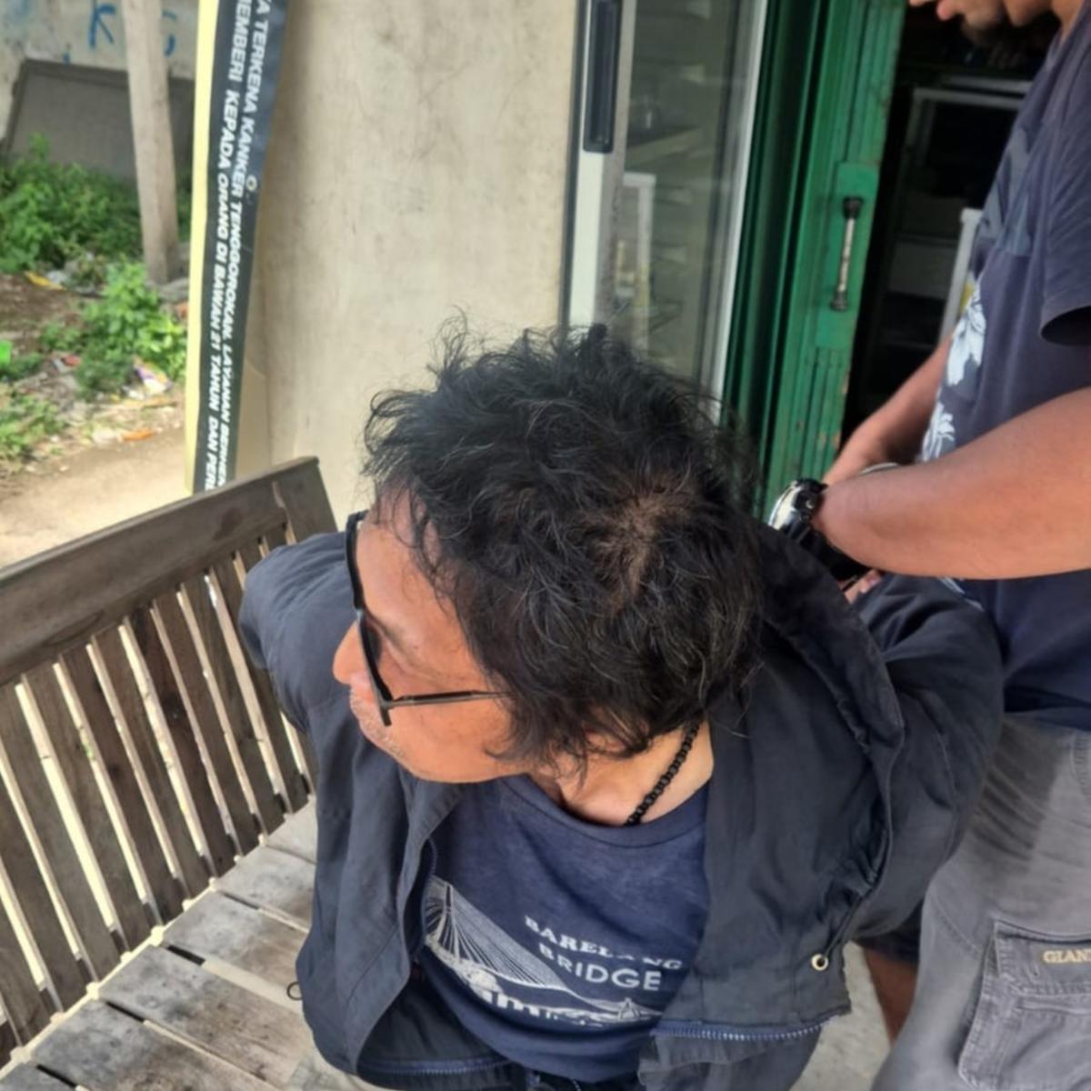Wajah Nanang Gimbal Pembunuh Aktor Sandy Permana saat Ditangkap Polisi