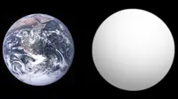 Perbandingan ukuran Bumi dengan Planet GJ 1132b (Wikipedia/Creative Commons)