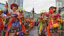 Pertunjukan seni kolosal budaya tersebut mengusung tema Jakarta dalam Warna. (Liputan6.com/Angga Yuniar)