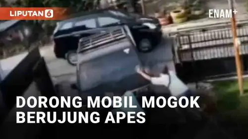 VIDEO: Dorong Mobil Mogok Berujung Apes, Tuai Perdebatan Warganet