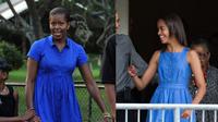 Amalia Obama tampaknya tak bisa berjauhan dari ibunya, terlihat dari seringnya ia berpenampilan serupa dengan Michelle Obama. Lihat di sini.