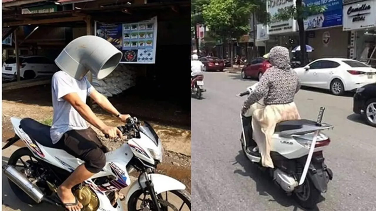 6 Potret Nyeleneh Orang Bawa Barang di Motor Ini Kocak