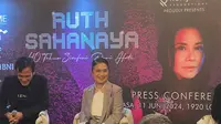 Ruth Sahanaya saat jumpa pers konser 40 tahun perjalanan karirnya di 1920 Lounge, Kemang, Jakarta.
