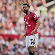 Matheus Cunha dari Manchester United dalam pertandingan Premier League antara Manchester United dan Arsenal di Stadion Old Trafford, Manchester, Inggris, Minggu, 17 Agustus 2025. (AP Photo/Dave Thompson)&nbsp;&nbsp;&nbsp;