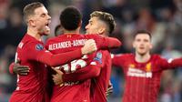 Liverpool mengalahkan Red Bull Salzburg di Red Bull Arena, Wals-Siezenheim, Rabu (11/12/2019) dini hari WIB pada laga terakhir Grup E Liga Champions 2019-2020. (Joe Klamar/AFP)