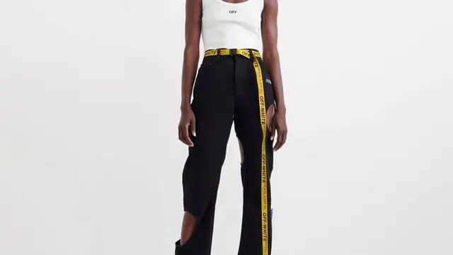 Mengenang 8 Karya Ikonis Virgil Abloh, Off White-Gaun Pengantin Hailey Bieber