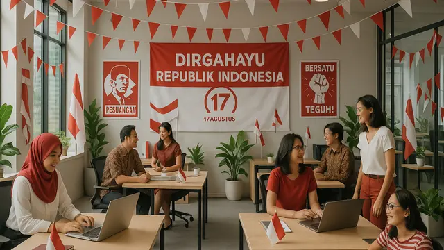 Dekorasi 17 Agustus di Kantor