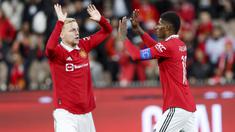 Manchester United (MU) kembali meraih hasil positif dalam laga keduanya di pramusim 2022/2023. (AP/Asanka Brendon Ratnayake)