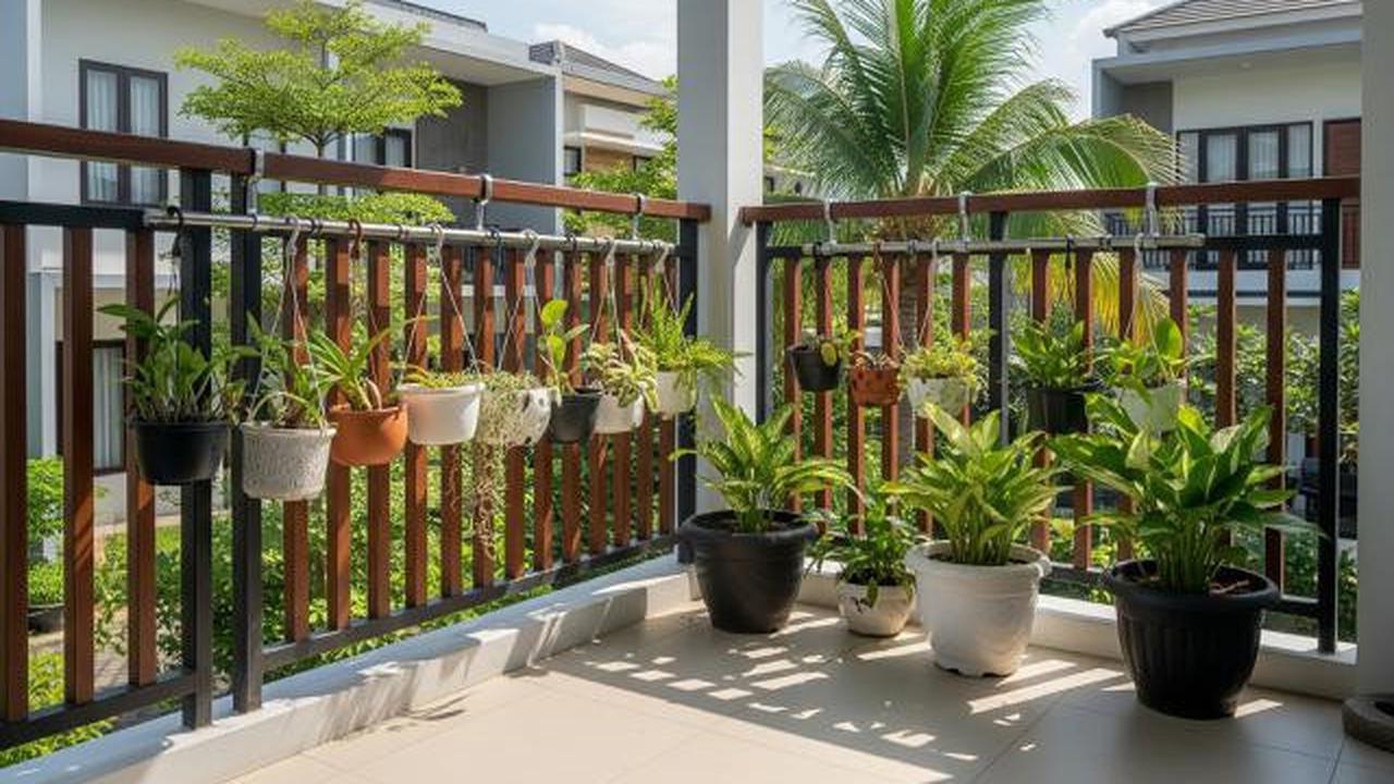 Sistem Railing Gantung (Hanging Rail System)/Ide Desain Teras Kecil Bisa Buat tempat Jemur Tanaman (Sumber: gemini.com)
