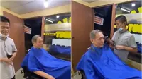 Jusuf Hamka, pengusaha terkenal cukur rambut di tukang cukur rambut kaki lima di Benhil, Jakarta Pusat (tangkapan layar/@jusufhamka/https://www.instagram.com/p/CbT1UozAb8l/Komarudin)